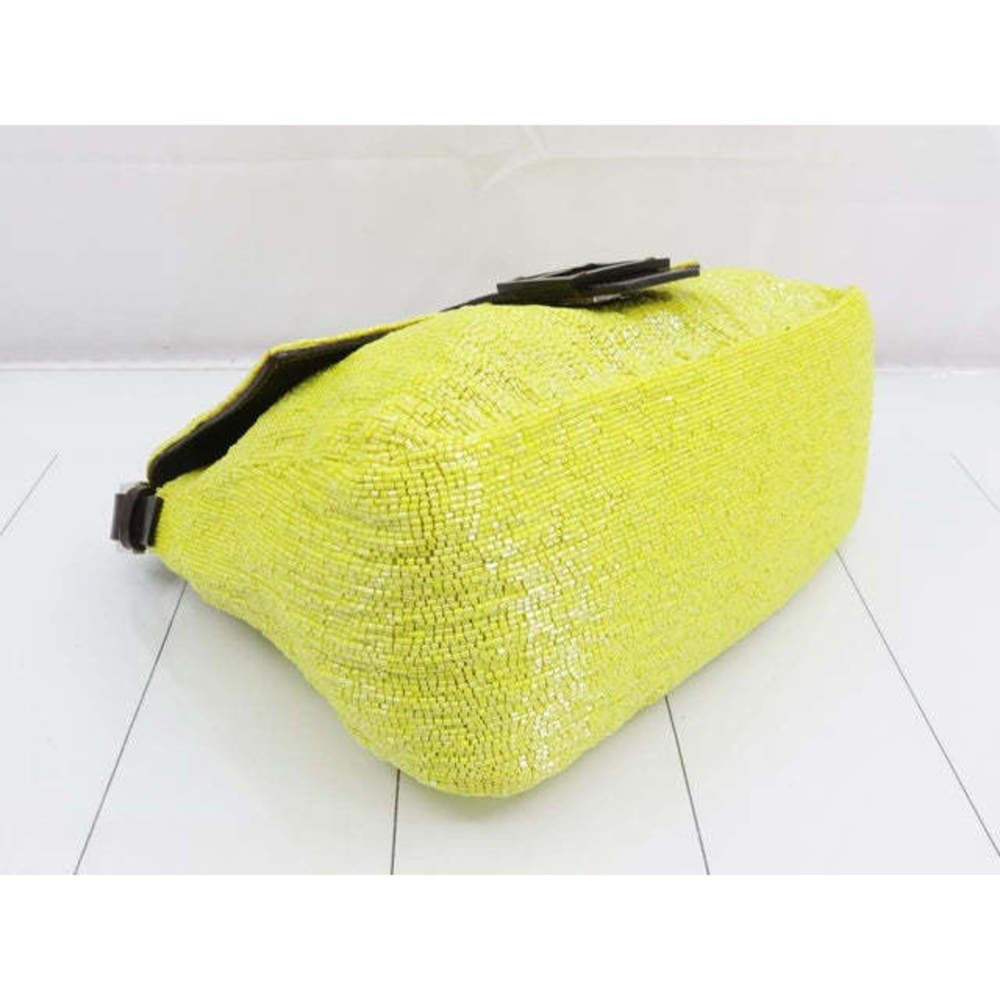 Fendi Mamma Baguette Lemon Yellow Beaded Shoulder Bag - Picture 6 of 16